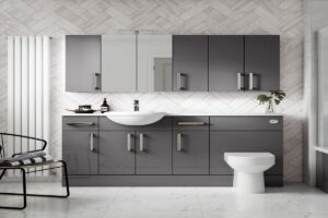 Grey bathroom cabinets in UK