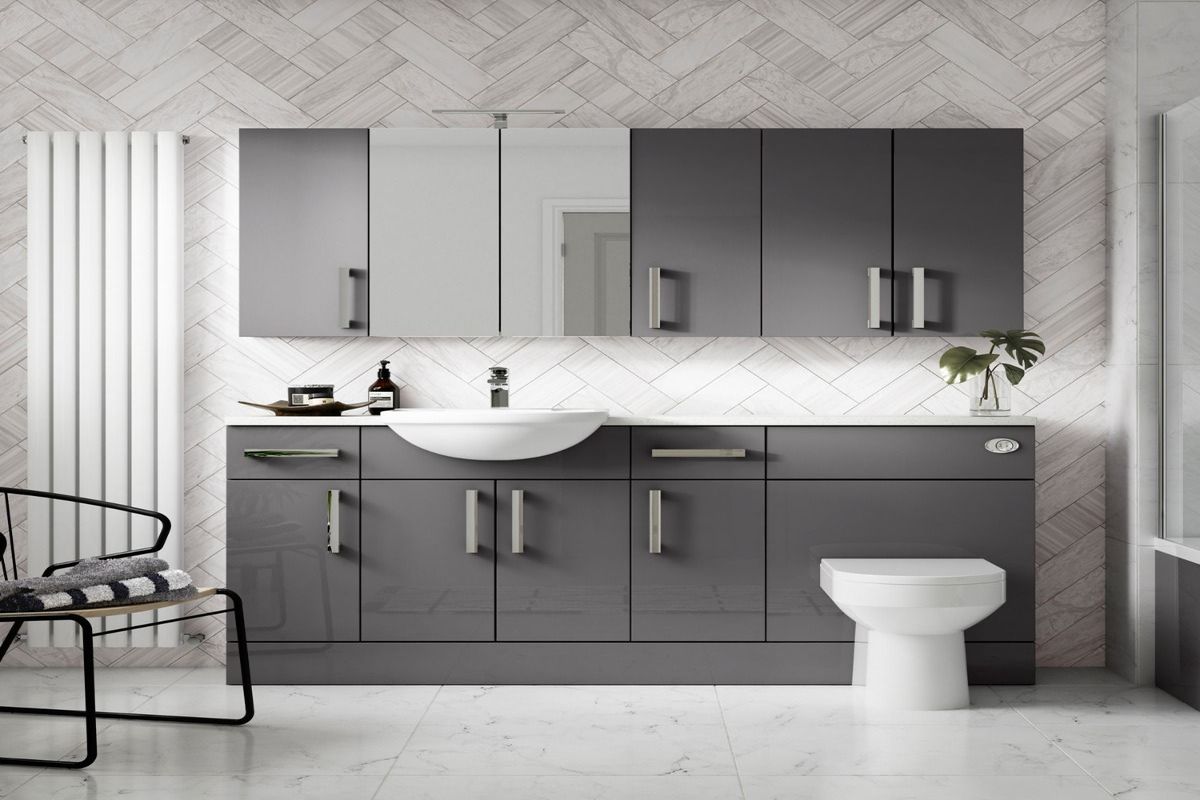 Grey bathroom cabinets in the UK